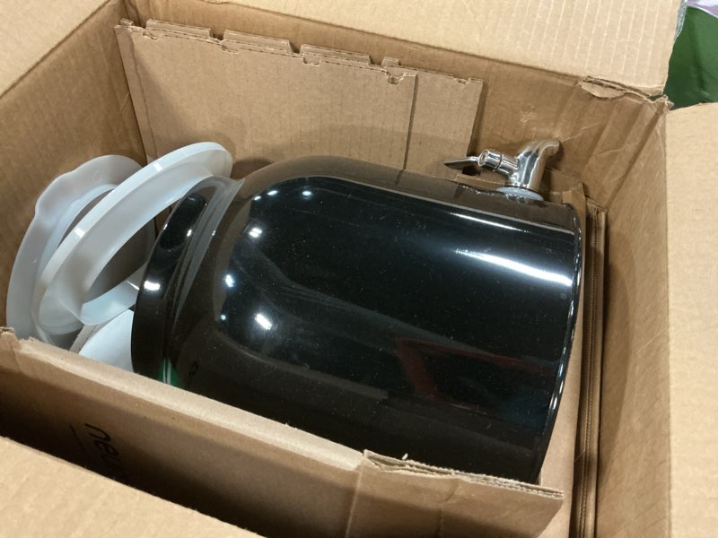 Condition photo showing Good Condition for 2.5 Gallon Stainless Steel Water Crock, Countertop Water Dispenser for 3-5 Gallon Bottle, Water Bottle Beverage Dispenser with Stainless Steel Spigot & Lid for Parties Lemonade, Home Water Black