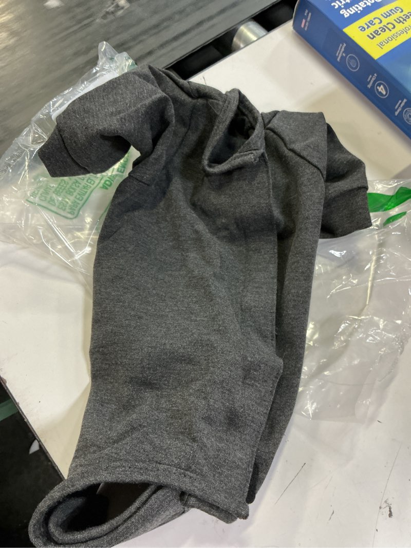 Condition photo showing Good Condition for kuoser dog surgery suit for back legs, dog rear leg sleeve to stop licking, female spay recovery suit for dogs after surgery, pet puppy surgical onesie for abdomen wounds skin disease small grey