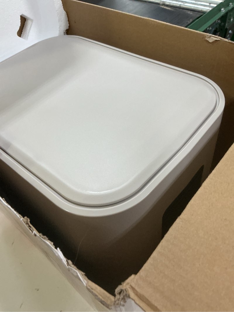 Condition photo showing As Is for bella 6 Qt Slim Air Fryer, Fits-anywhere™ Kitchenware, EverGood™ Ceramic Nonstick Coating, Adjustable Temperature, 6 Preset Cooking Options, 60 Min Auto Shutoff w Audible Tone, 5lb Capacity, Oatmilk 6 QT Oatmilk