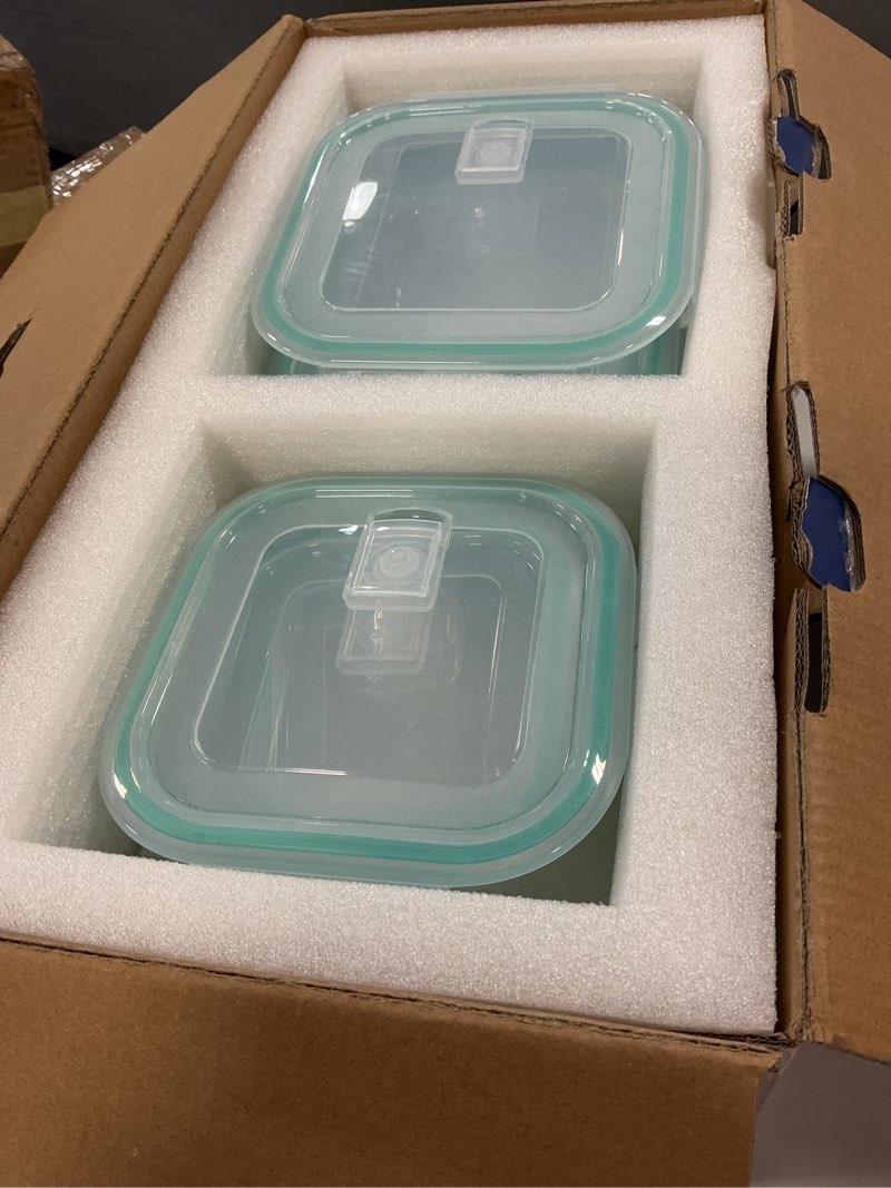 Condition photo showing As Is for 8-Piece Borosilicate Glass Food Storage Containers Set with Airtight Lids – Oven, Microwave & Freezer Safe, Leak-Proof, BPA-Free – Baking, Meal Prep & Gift Box green 8 pcs-A