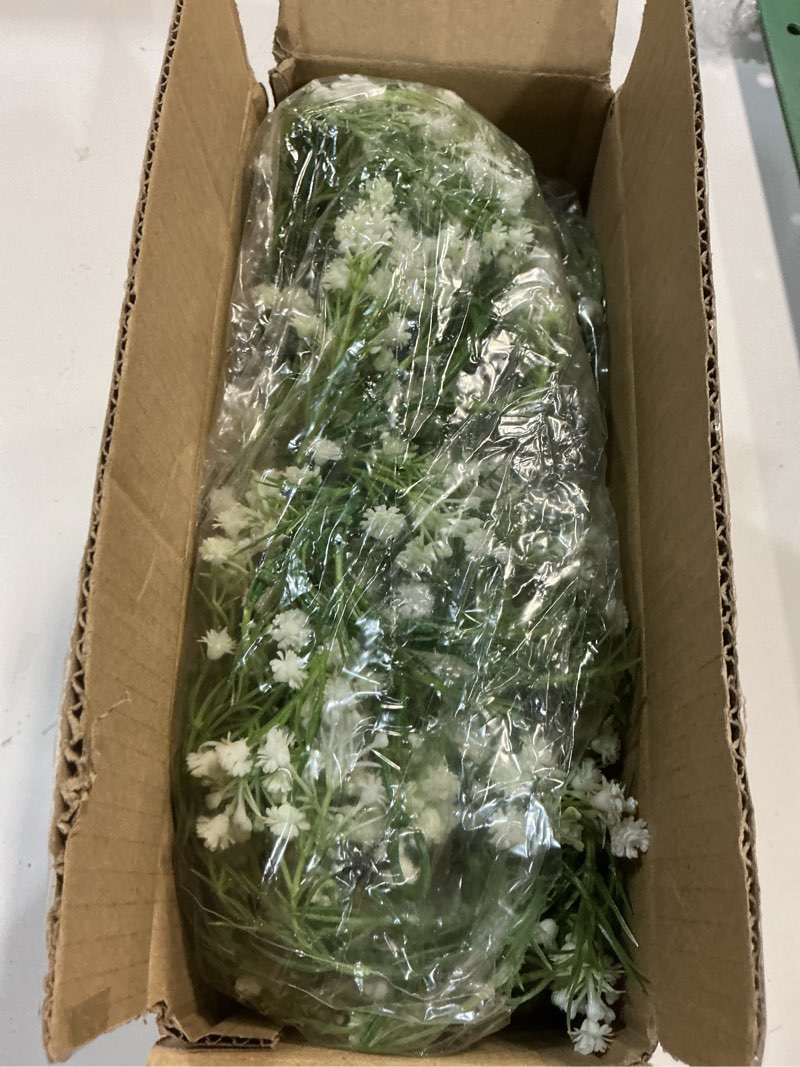 Condition photo showing Good Condition for Dolicer 4 Pcs Babys Breath Artificial Flowers Vines, 24 FT Faux White Hanging Baby Breath Garland, Real Touch Fake Babys Breath Gypsophila for Wedding Party Backdrop Wall Home Decor White Garland 4 Pcs
