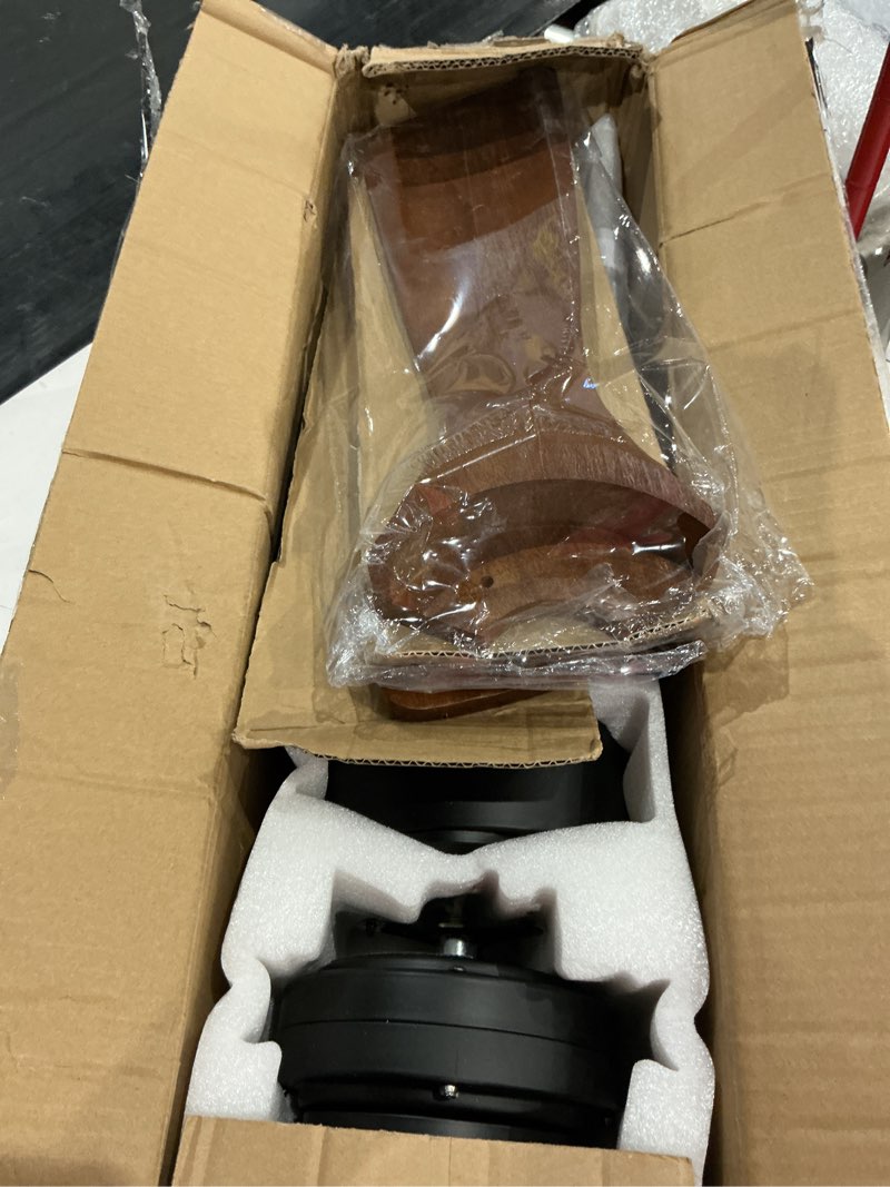 Condition photo showing As Is for (missing 1 blade)vcqq 42 inch ceiling fans with lights and remote, 3 blade wood ceiling fan with light, dimmable, reversible dc motor, memory function, modern indoor outdoor ceiling fans for patio black walnut 3 blades 42 inch