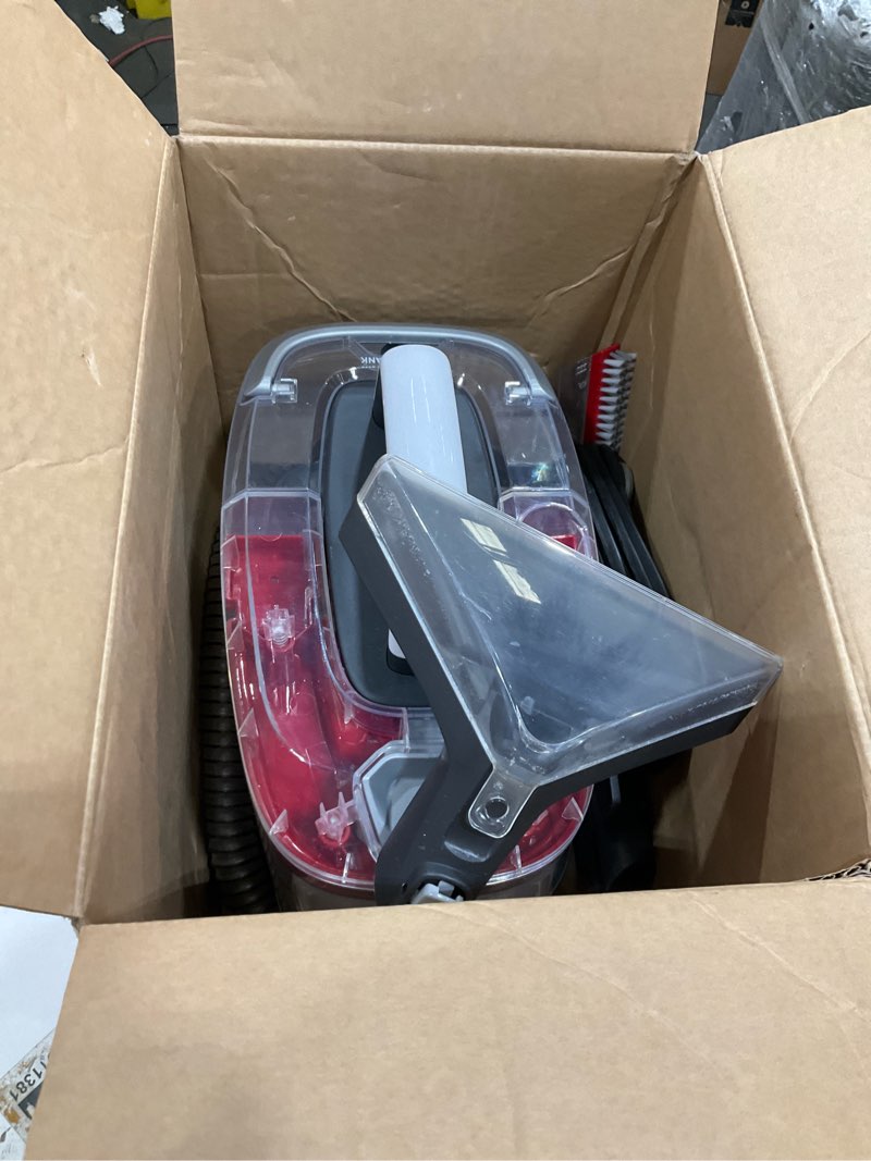Condition photo showing As Is for Hoover CleanSlate Plus Portable Carpet + Upholstery Spot Cleaner Machine, Powerful Suction with Versatile Tools, Pet Stain Remover, Car and Auto Detailer, Pair with Hoover Carpet Cleaner Solution