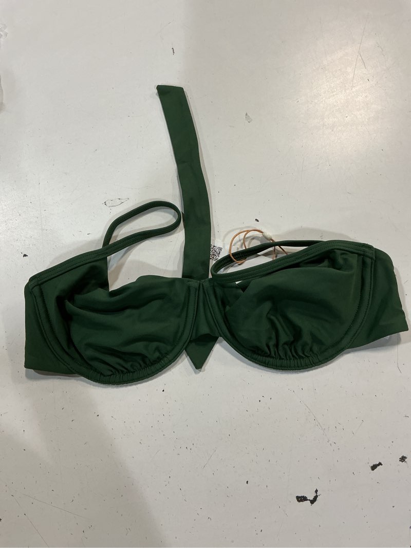 Condition photo showing As Is for italian demi bikini top, m, palm