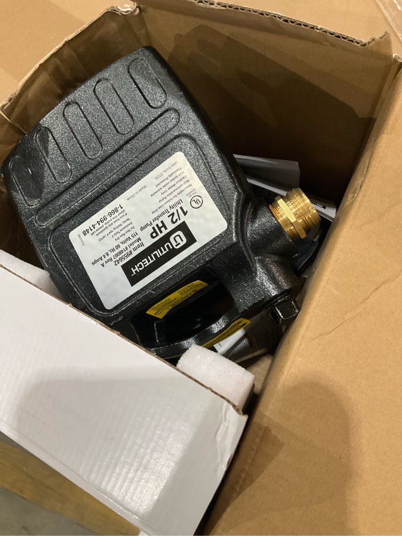Condition photo showing As Is for utilitech 1/2-hp 115 -volt 25-gallon cast iron electric utility pump