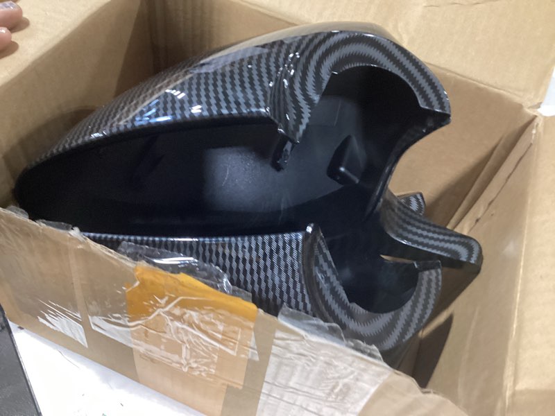 Condition photo showing As Is for newyall pair of carbon fiber abs rear view door side mirror cover cap for bmw 3 series e90 e91 e92 e93 pre-lci models 320i 323i 328i 335i 325ci 330ci 328xi 328xi 2005-2009 left and right side