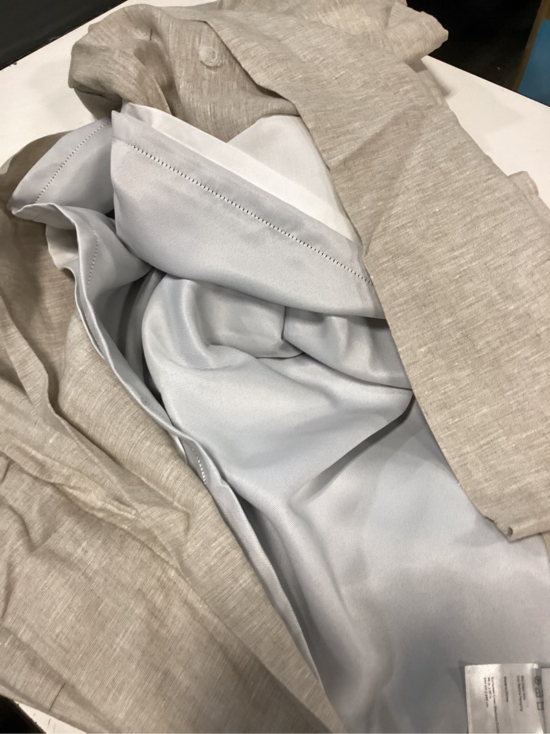 Condition photo showing Good Condition for european linen blackout curtain flax 96x96