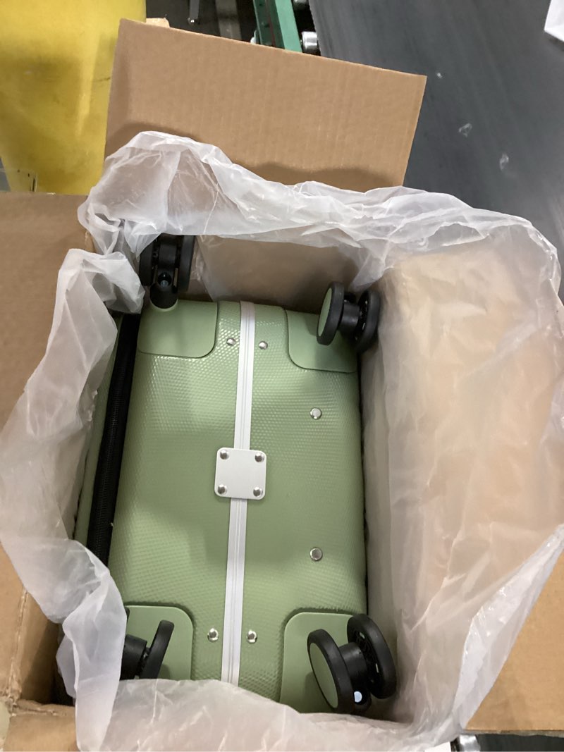 Condition photo showing Good Condition for hanke 16 inch underseat carry on luggage with wheels,small hard shell suitcases for weekender,top opening lightweight travel luggage suitcase for womem men,bamboo green. 16 inch bamboo green