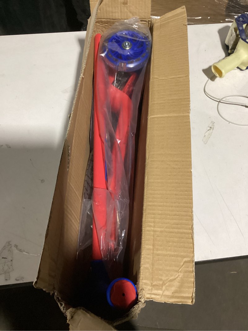 Condition photo showing As Is for 3 Wheel Scooter for Kids, Smooth Light Up LED Front Wheels, Wide Anti Slip Deck, Rear Foot Brake, Easy Lean to Steer Maneuvering, Indoor & Outdoor Ride On Toys for Ages 2 Up, Red