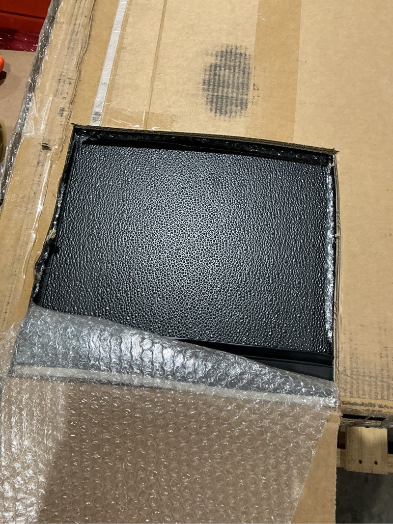 Condition photo showing As Is for frp hard folding truck bed tonneau cover compatible with 2007-2026 chevy silverado/gmc sierra 1500 5' 8" bed (69.6"), tri fold style black hard tri fold 5' 8" bed (69.6")