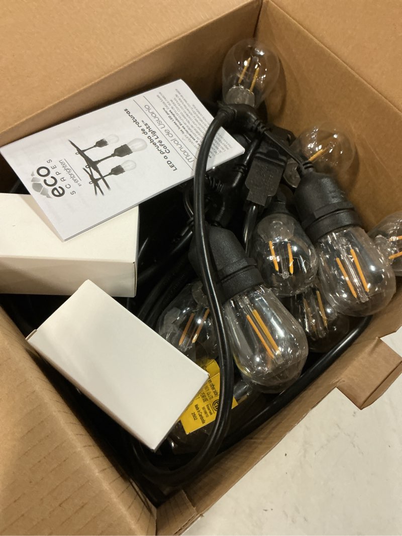 Condition photo showing Good Condition for ecoscapes by enbrighten 48' outdoor led café string lights, 24 bulbs