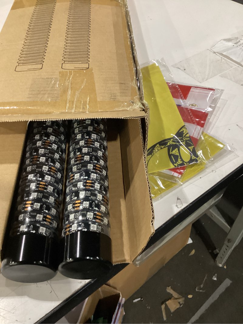Condition photo showing Good Condition for ehaho 2pcs 2ft fat whip lights for utv atv with spring base, led fatty whip light w/rocker switch & 6 flags, brighter spiral chasing lighted antenna whip with app & remote control for rzr sxs can-am