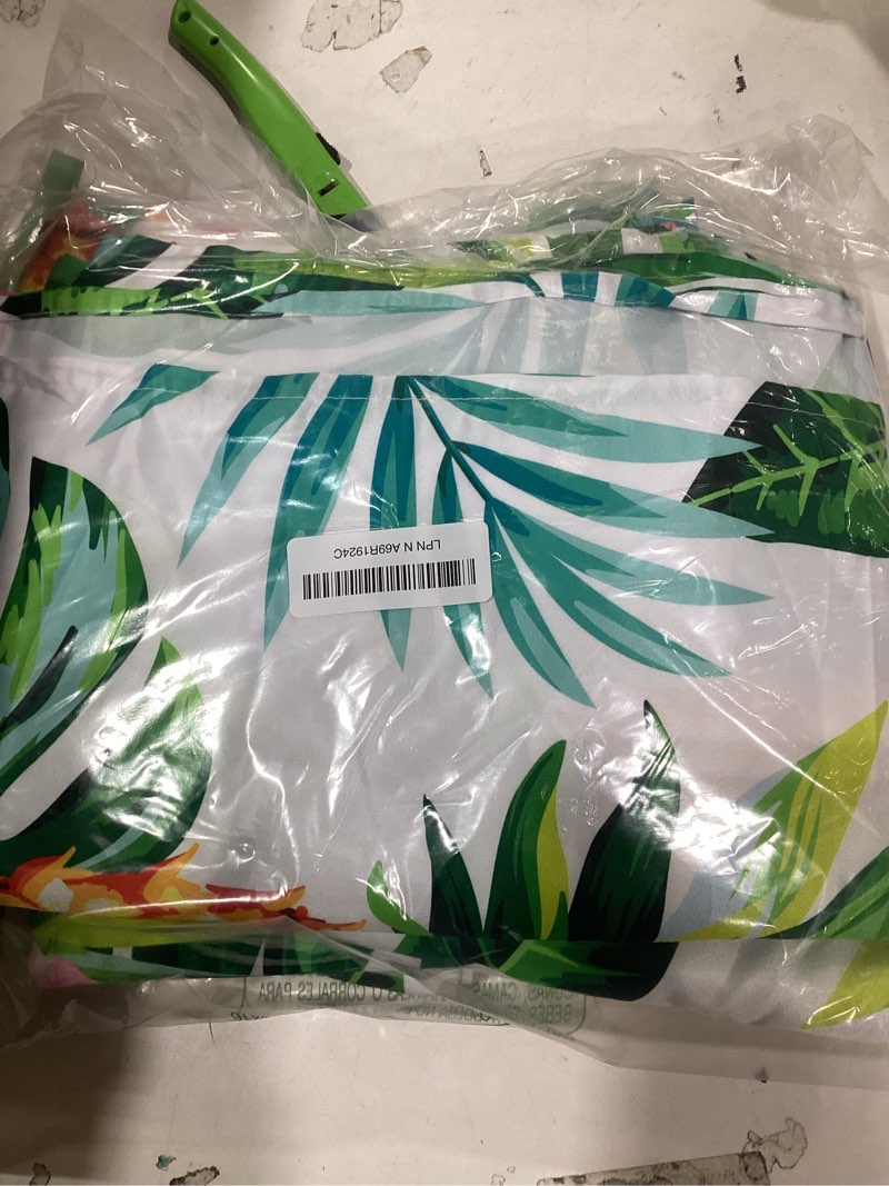 Condition photo showing Good Condition for Tropical Hawaii Tablecloth Rectangle Table Cloth Washable Table Cover for Decoration Kitchen Dining Room 60x90 Inch White7 90" x 60" (Rectangular)