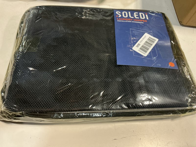 Condition photo showing New/Like New for SOLEDI Laundry Hamper with Lid 100L Large & Tall Collapsible Laundry Basket, Clothes Hamper with Bag Removable Easy to Carry, Dirty Hampers for Bedroom, Bathroom, Dorm, College, Grey Grey 100L