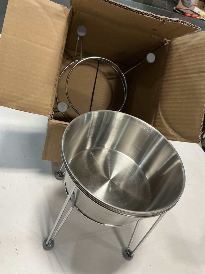Condition photo showing Good Condition for Elevated Dog Bowls for Large & Medium Dogs - Stainless Steel 64oz/8 Cup Raised Feeder with Non-Slip Base, Dual Food & Water Bowls 2-Pack 8 Cups Raised Bowl