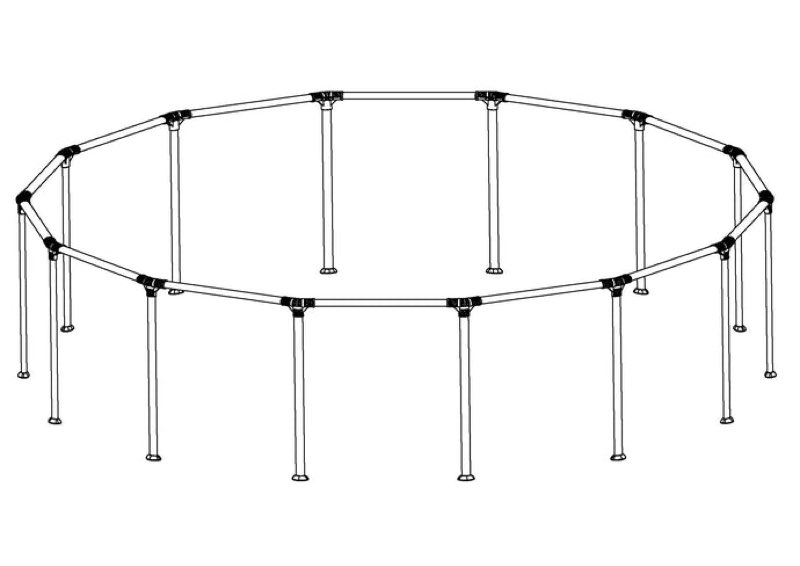 above ground round pool frame set replacement, silver (top rail and vertical legs)