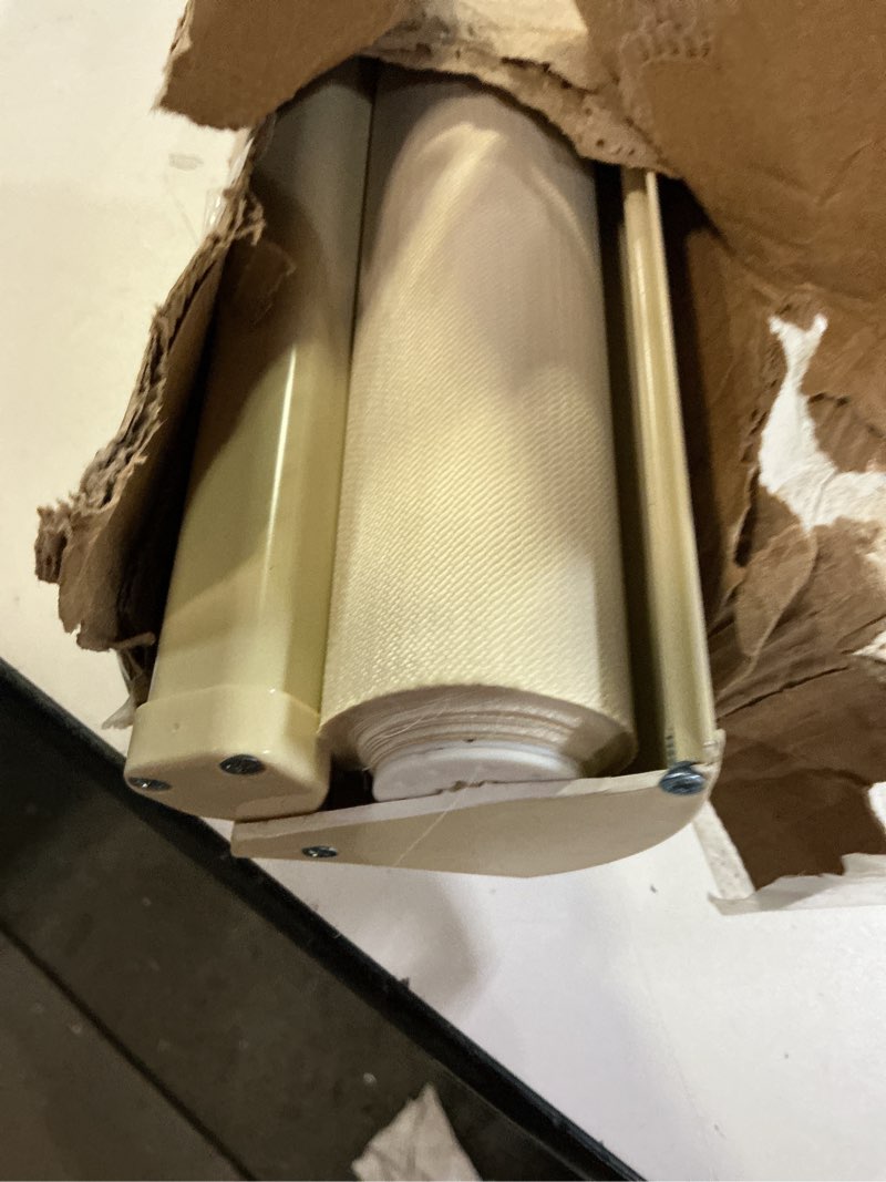 Condition photo showing As Is for ChrisDowa Cordless Zebra Blinds for Windows, Dual Layer Free-Stop Light Filtering Window Roller Shades, Pull Down Privacy Zebra Shades for Home, Office, Bedroom, Door (68" W x 72" H, Beige) 68"W x 72"H Beige