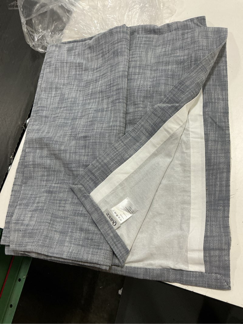 Condition photo showing Good Condition for textured cotton curtain, 48x84, blue quince