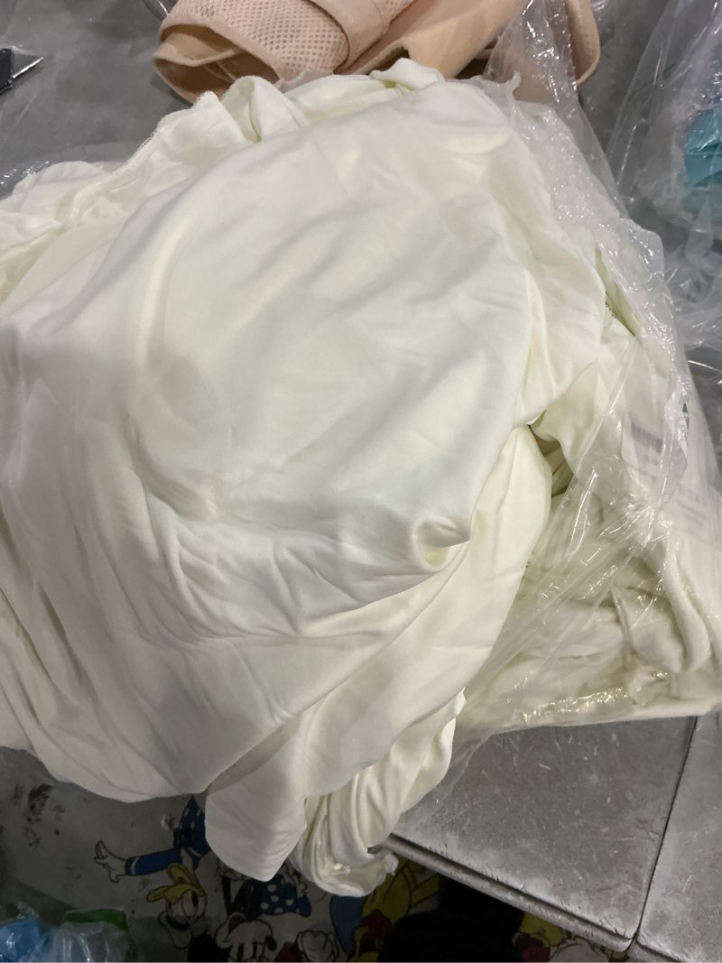Condition photo showing As Is for 10x12ft ivory backdrop curtain for wedding parties, wrinkle free 2 panels silky polyester photo backdrop drapes back drop cloth drapery for birthday photography background decor 5ft(w)x12ft(h)_2 panels ivory