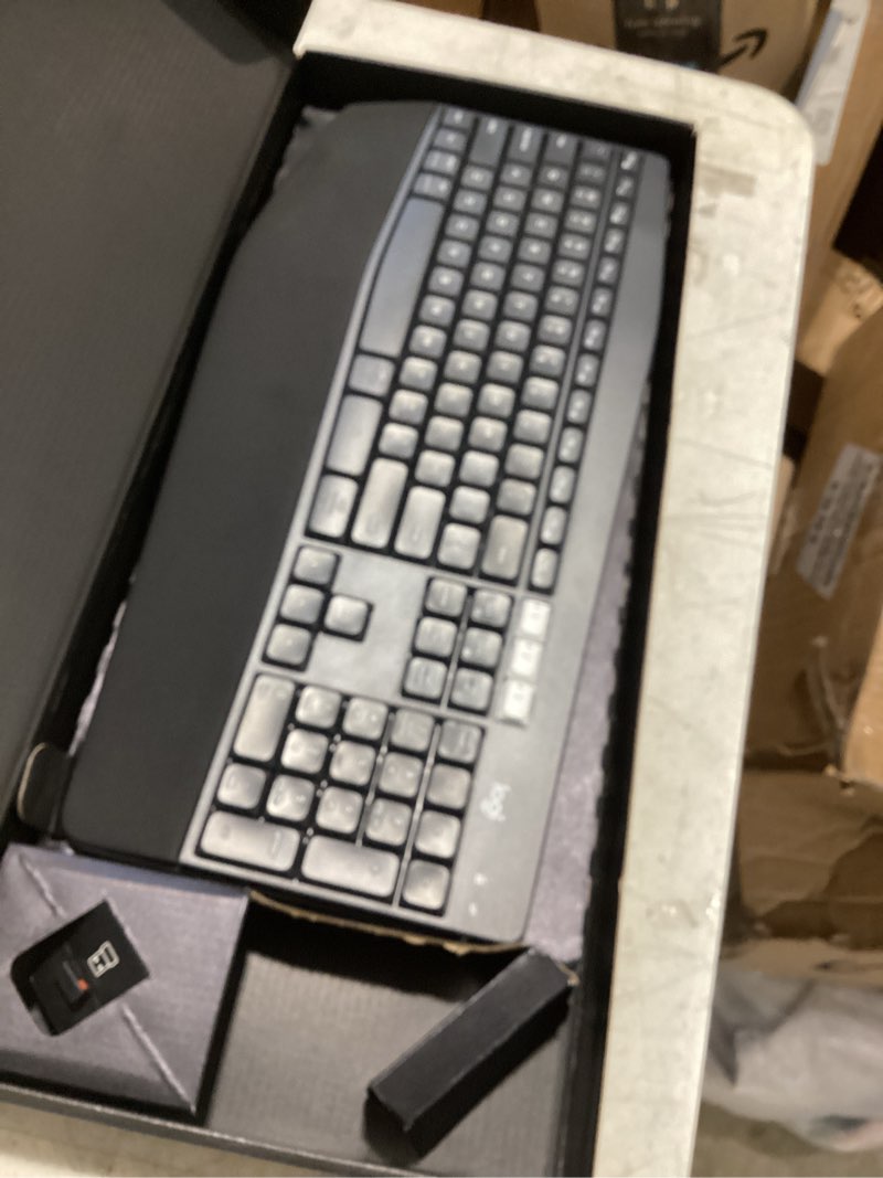 Condition photo showing Good Condition for logitech k850 wireless bluetooth keyboard pc mac chrome unifying receiver (renewed)