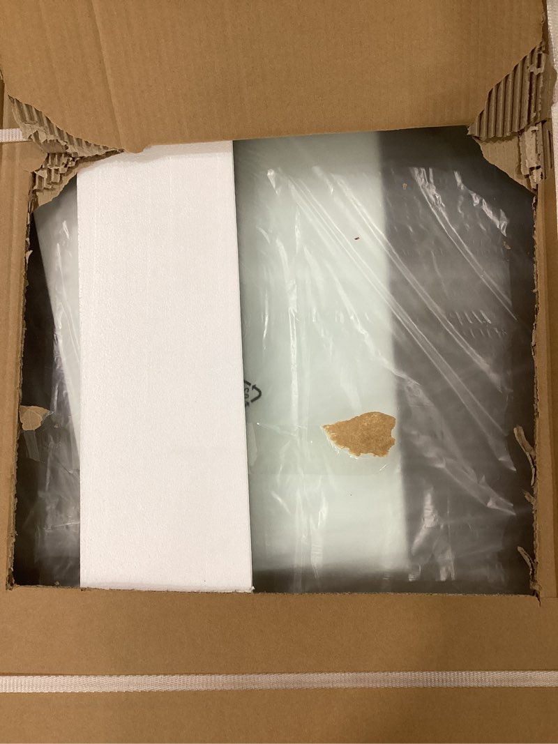 Condition photo showing As Is for shower door 56-60 in. w x 72 in. h semi-frameless double sliding glass shower door, 1/4" (6mm) clear tempered glass, bypass shower enclosure, chrome chrome 60'' w x 72'' h
