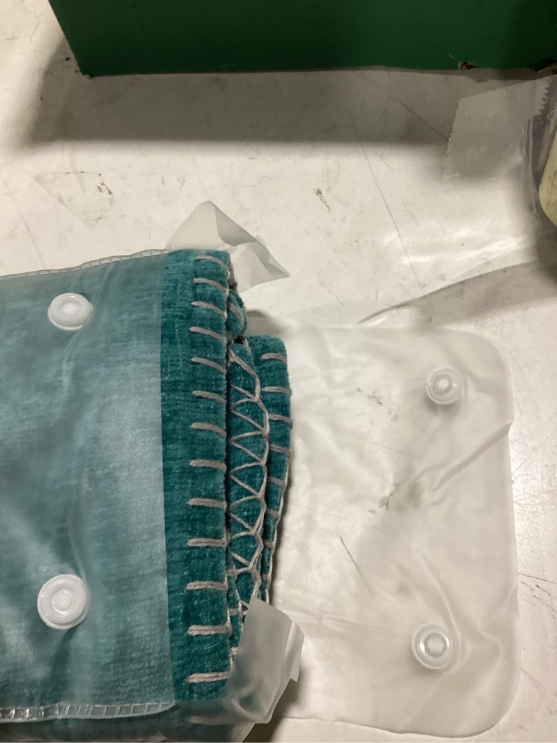 Condition photo showing As Is for calitime throw pillow covers decorative 12 x 20 inches pack of 2 cotton thread stitching edges solid dyed soft chenille cushion cases for couch sofa bed living room farmhouse teal teal 20" x 12" (pack of 2)