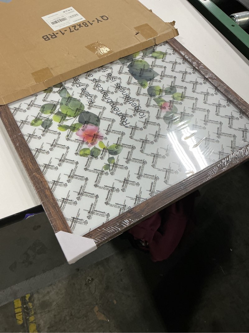 Condition photo showing New/Like New for BESCRCL 18x27 Picture Frame Brown, Poster Frames Wall Hanging, Display Pictures 18 x 27 without Mat, 1 Pack Brown 18x27
