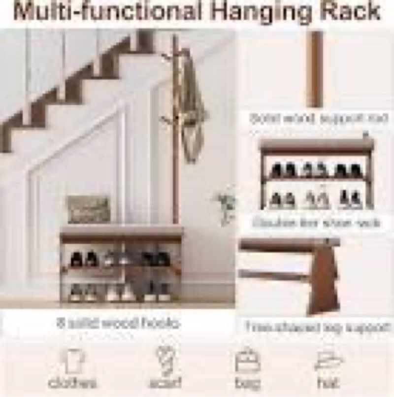 yqjjgl coat rack with shoe storage,entryway shoe bench whit 8 hook for offices bedroom living room,s