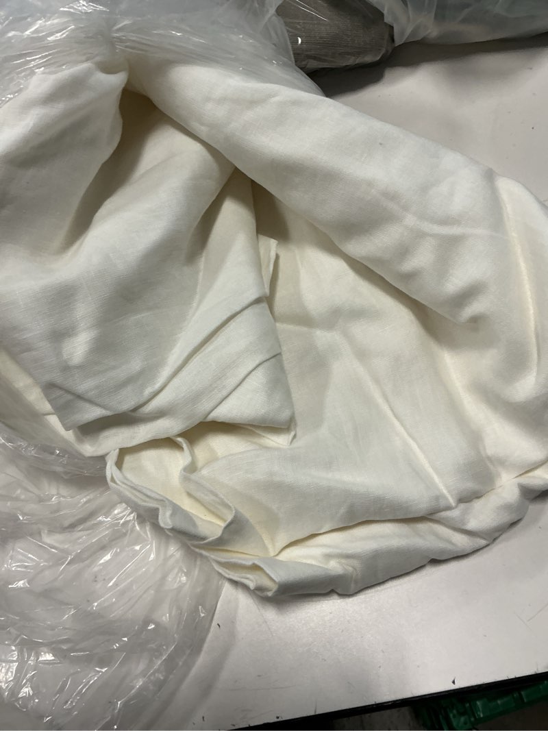 Condition photo showing Good Condition for european linen curtain, 48x84, white
