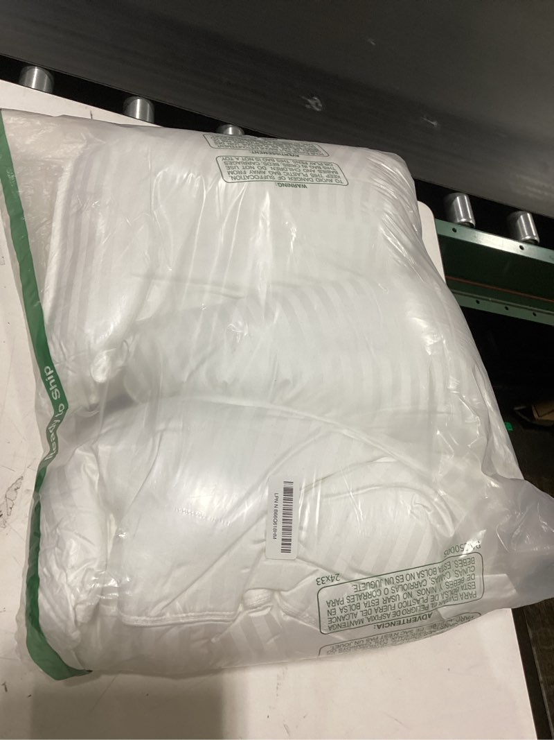 Condition photo showing Good Condition for beckham hotel collection bed pillows standard/queen size set of 2 - original soft down alternative pillow for sleeping - soft support for back, stomach or side sleepers queen / standard white
