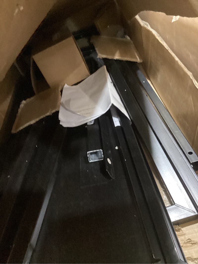 Condition photo showing As Is for vevor fixed metal awning 44 x 24 in, window awning door canopy, stable triangle steel frame awnings for doors exterior rain, and snow sunlight protection for door entrance, windows, porches, balconies 44 x 24 inch