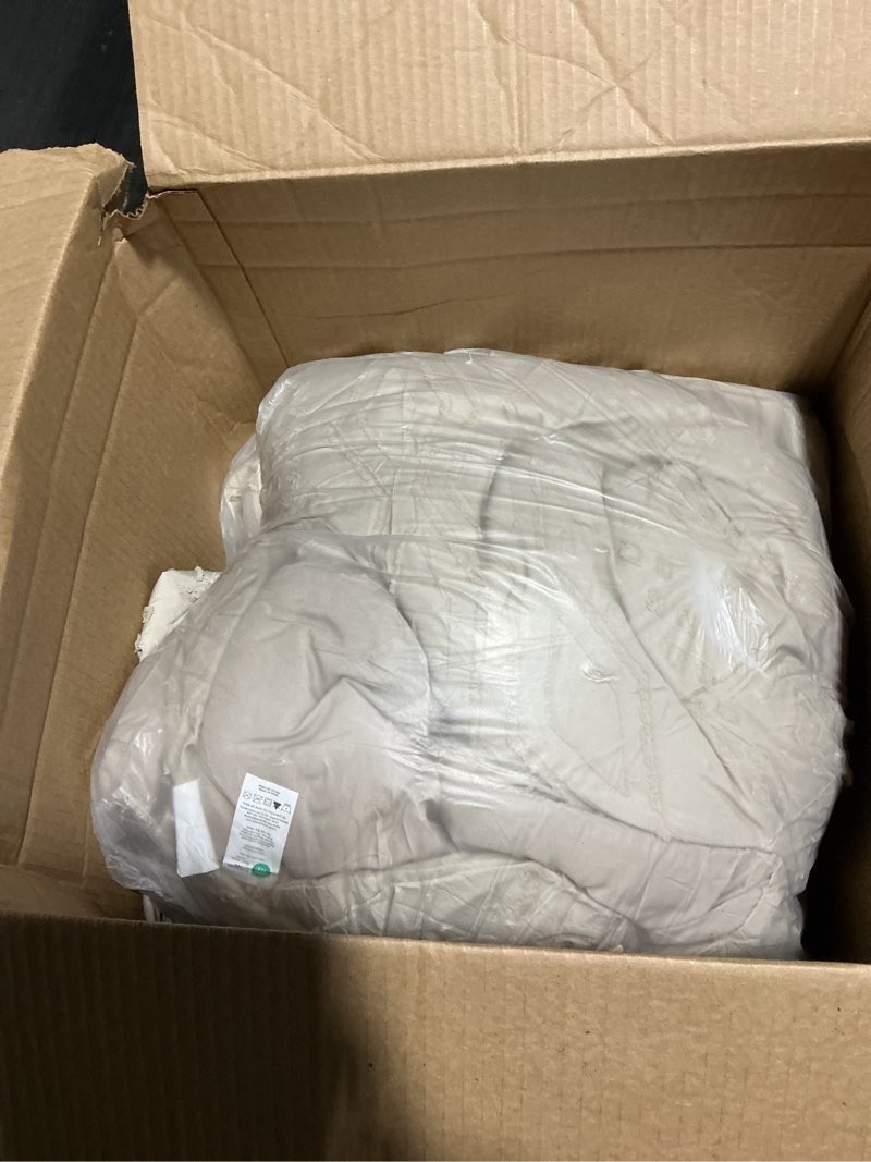 Condition photo showing As Is for Bedsure Queen Comforter Set - 7 Pieces Light Beige Queen Bedding Set for All Seasons, Boho Contrasting Design Bed in a Bag with Comforter, Sheets, Pillowcases & Shams 16 - Light Beige/Khaki Queen