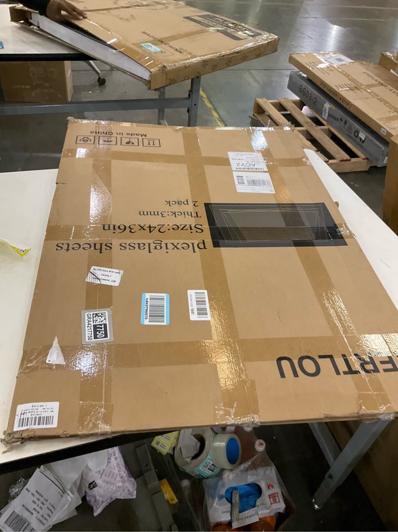 Condition photo showing New/Like New for (2 Pack) 24" x 36" Plexiglass Sheets 1/8 inch Thick (3mm), Clear Acrylic Sheets Panel Cut to Size Plexiglass Acrylic Board, Cut with Engraver, Power Saw or Hand Tools, No Laser Cut. 24" x 36" (2 pack) 3mm Thick (1/8")