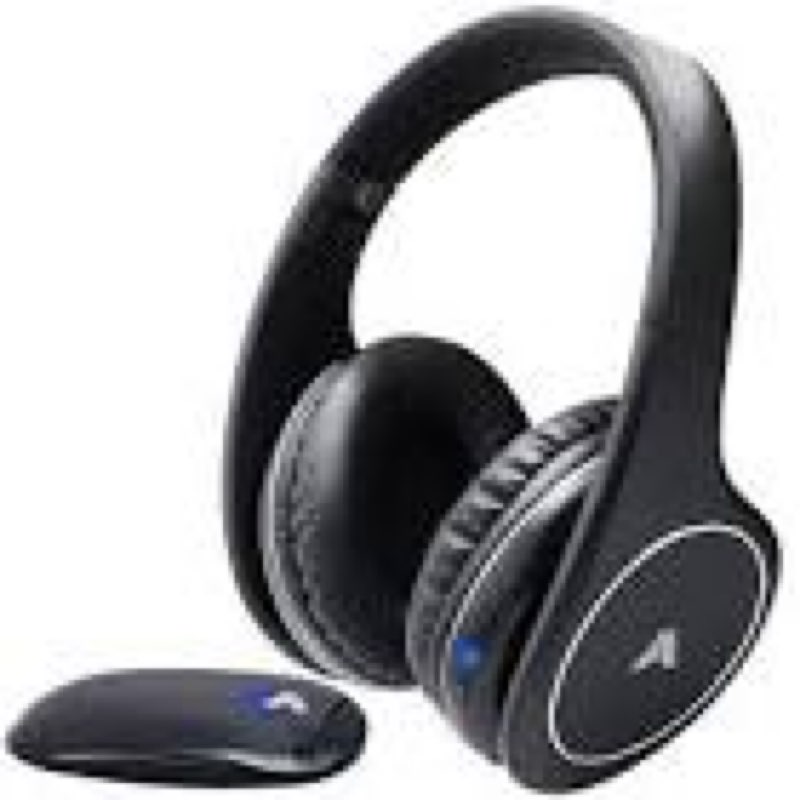 Wireless Headphones for TV Wired Over Ear Headphones Stereo Headset with 2.4GHz RF Transmitter Optical RCA AUX FM Radio 100ft Wireless Range Head Phones (Black)