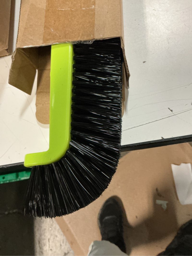Condition photo showing Good Condition for 18" pool brush head for cleaning swimming pool walls, curved ends high-efficiency scrub brush for tile, fiberglass, flooring and vinyl pools, fits ?1.25” poles (green & black) black 18"