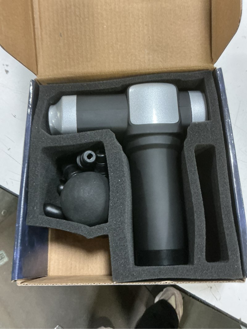 Condition photo showing As Is for Deep Tissue Massage Gun, Portable Percussion Electric Muscle Massager for Pain Relief, Handheld Massagers with 30 Speeds & 6 Attachments for Back and Neck, Gifts for Men Women Black