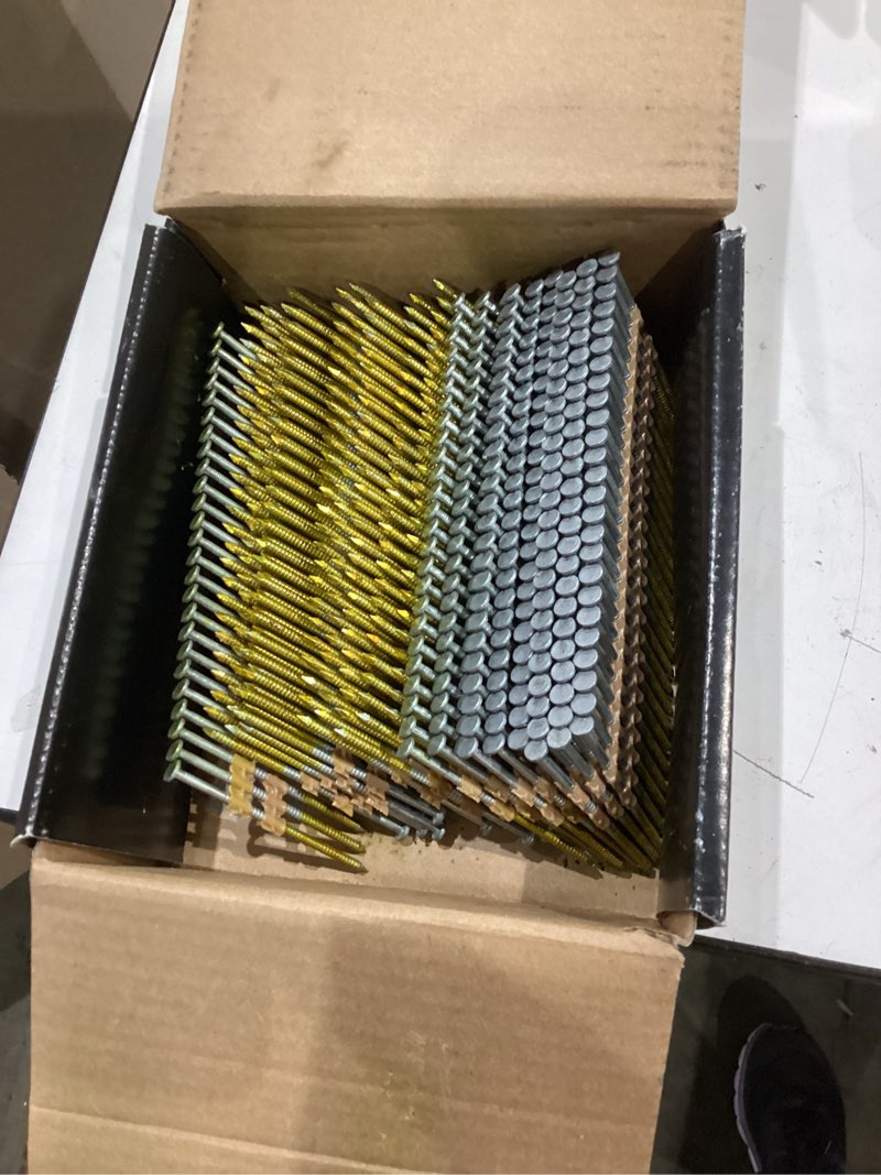 Condition photo showing As Is for metabo hpt 3-in x 0.12-in 21-degree hot-dipped galvanized ring shank collated framing nails
