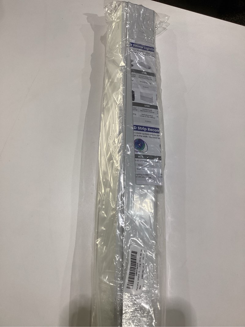 Condition photo showing New/Like New for Muzata 5Pack 3.3FT/1M LED Channel Aluminum Spotless LED Diffuser Channel Crown Moulding Trim with Milky White Cover Drywall Ceiling Lighting U131 WW 1M Ceiling Lighting 3.3FT