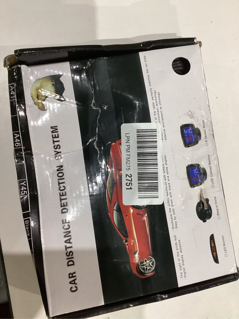 Condition photo showing As Is for car reverse parking radar system with 8 parking sensors distance detection + led distance display + 