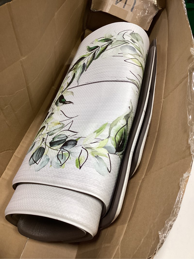 Condition photo showing Good Condition for kimode anti fatigue kitchen rugs sets of 2, non slip waterproof kitchen mat, farmhouse kitchen runner rug, ergonomic standing kitchen mats for floor 2 piece, 20" x 59" + 20" x 32", white 20" x 59"+20" x 32"--0.47 inches home design