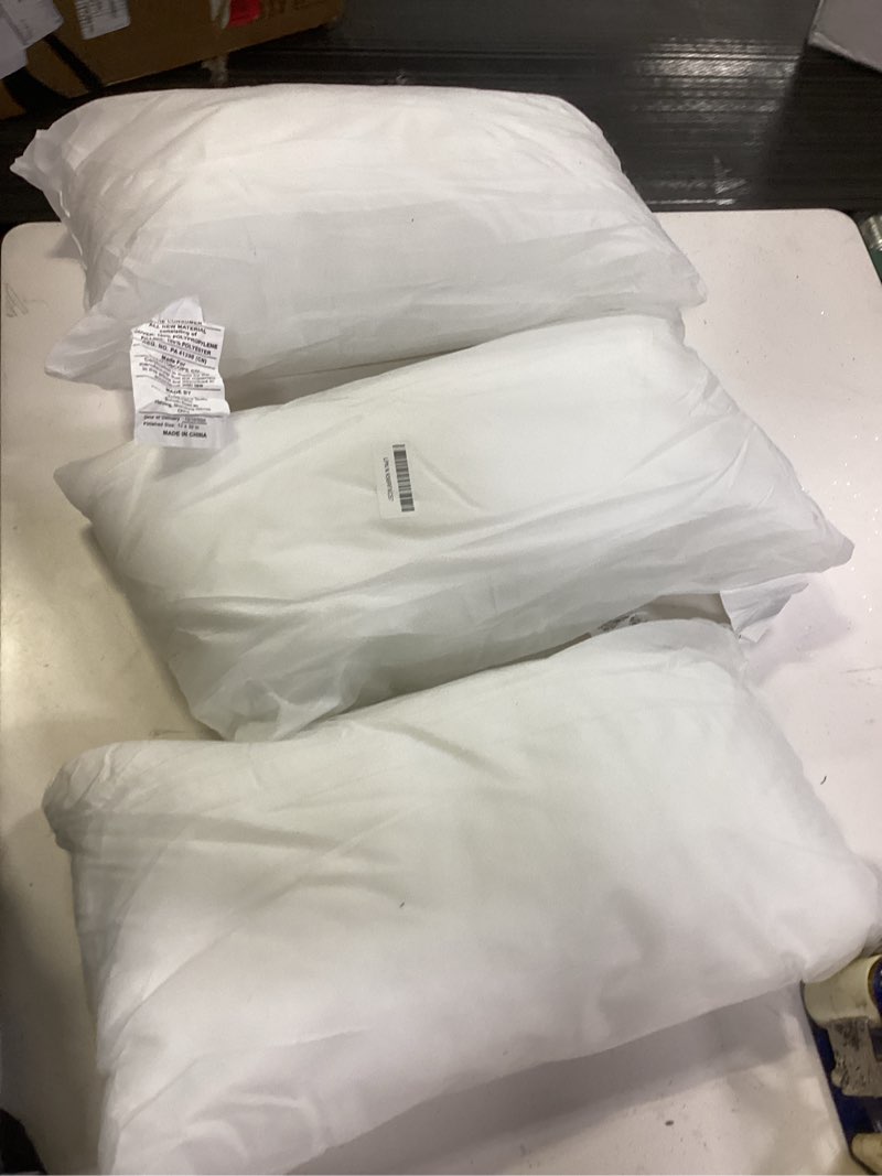 Condition photo showing Good Condition for ((3Pcs))Acanva Throw Pillow Insert, Premium Stuffer Inserts Decorative Rectangle Premium Sham Forms Cushion for Sofa Couch Chair,16x26 Inch (Pack of 1), White White 16x26 Inch (Pack of 1)