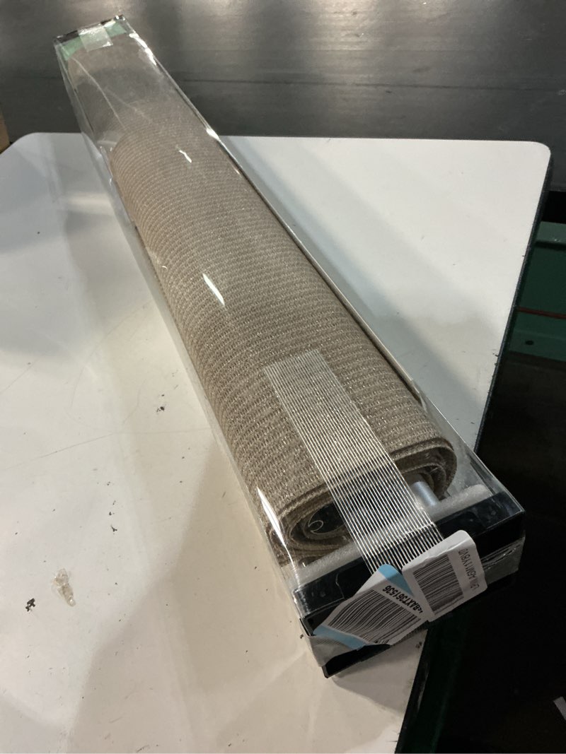 Condition photo showing Good Condition for sunoff outdoor roller shades for porch, cordless patio roller up blinds with shade cloth for gazebo pergola balcony backyard, 2 poles & 1 fabric, sesame, 72" wx96 h 72"w x 96"h sesame
