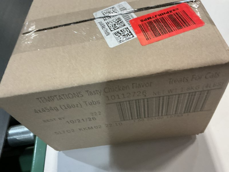 Condition photo showing New/Like New for (Case of 4 bottles BBD 10/21/26). 16OZ Chicken Cat Treat