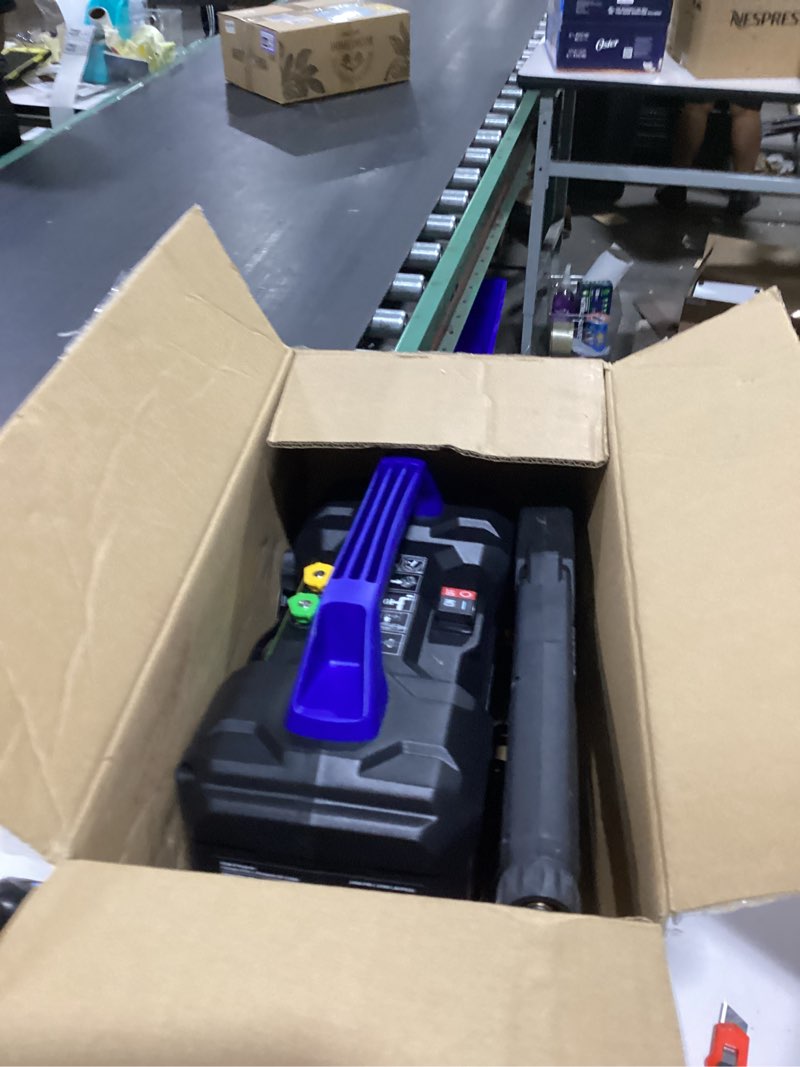 Condition photo showing New/Like New for westinghouse epx3100v electric pressure washer, 2100 max psi 1.76 max gpm, built-in carry handle, detachable foam cannon, pro-style steel wand, 3-nozzle set, for cars/fences/driveways/home/patios 2100 max psi - handheld