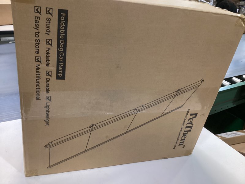 Condition photo showing Good Condition for Dog Ramp for Car 71'' X-Long & 17.2" Wide Folding Dog Ramps for Large Dogs with Non-Slip Rug Surface Portable Dog Car Ramp for SUV Car & Truck, Outdoor Dog Ramp Up to 250 LBS