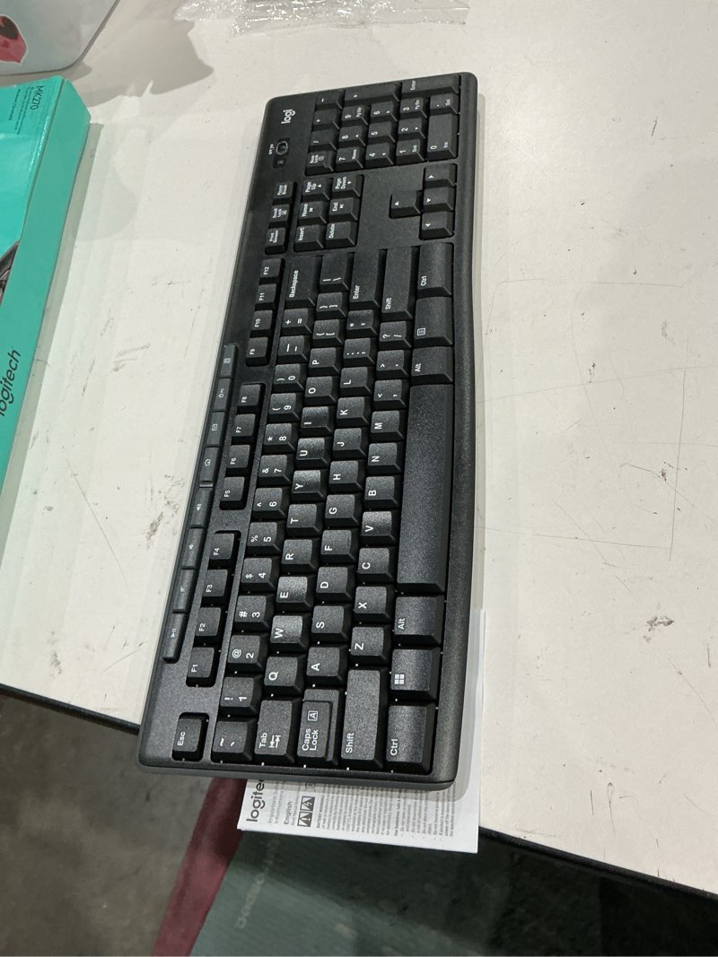Condition photo showing As Is for incomplete ))))logitech mk270 wireless keyboard and mouse combo for windows, 2.4 ghz wireless, compact mouse, 8 multimedia and shortcut keys, 2-year battery life, for pc, laptop - black black 1 pack combo