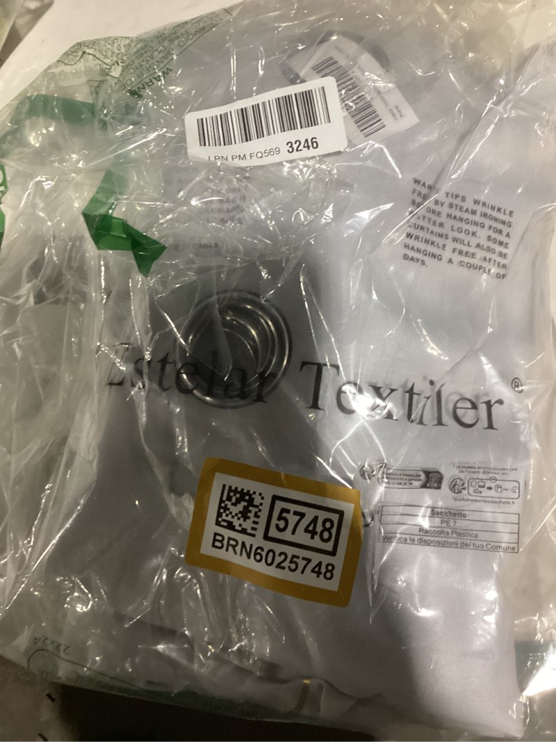 Condition photo showing New/Like New for Estelar Textiler Greyish White Room Darkening Curtains 90 Inches Long with Gold Palm Leaf and Wheat Pattern, Light Filtering Window Curtain Drapes for Bedroom and Living Room, 52Wx90L, 2 Drapes 52"W x 90"L (Pack of 2) Greyish White/Gold Print