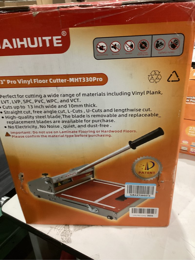 Condition photo showing Good Condition for 10mm Thick Floor Cutter - 13" Pro Vinyl Floor Cutter for LVP, LVT, WPC, SPC, PVC, VCT, Rigid Core Vinyl Flooring - Honing Stone Included - Manual Operation, No Electricity, No Noise Multi-functional Floor Cutter