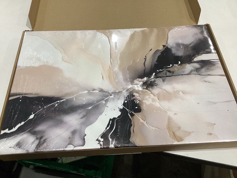 Condition photo showing New/Like New for NCCXNCC 3 Pcs Abstract Canvas Wall Art in Black and Beige Modern Wall Decor Paintings Texture Posters Print Modern Geometric Pictures Artwork Suitable for Living Room Bedroom Home Office 16x24 inch Abstract texture 16×24inch