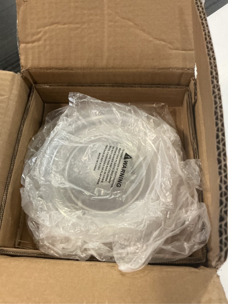 Condition photo showing New/Like New for kook serving bowls, with lids, ceramic nesting bowls, set of 4, embossed, kitchen, prep, stackable, gift, microwave and dishwasher safe, 10/16/29/47 oz, narbonne collection (ivory)